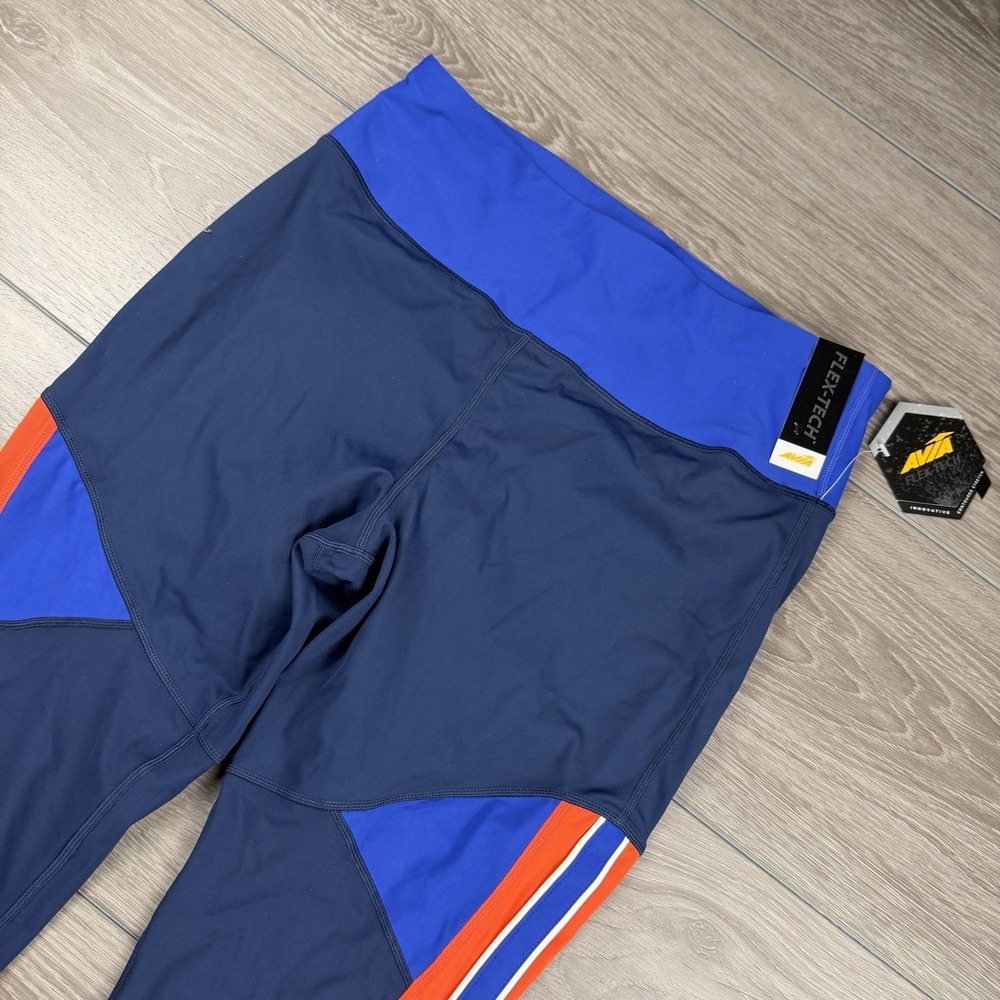 Avia Women's Athletic Cropped Flex Tech‎ Pull On Leggings Red Blue Large New